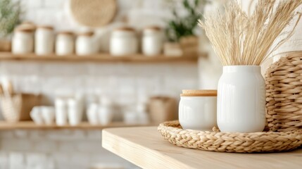 An elegant collection of white vases and natural decor elements, offering a fresh, clean aesthetic that enhances the beauty of any space while promoting a serene atmosphere.