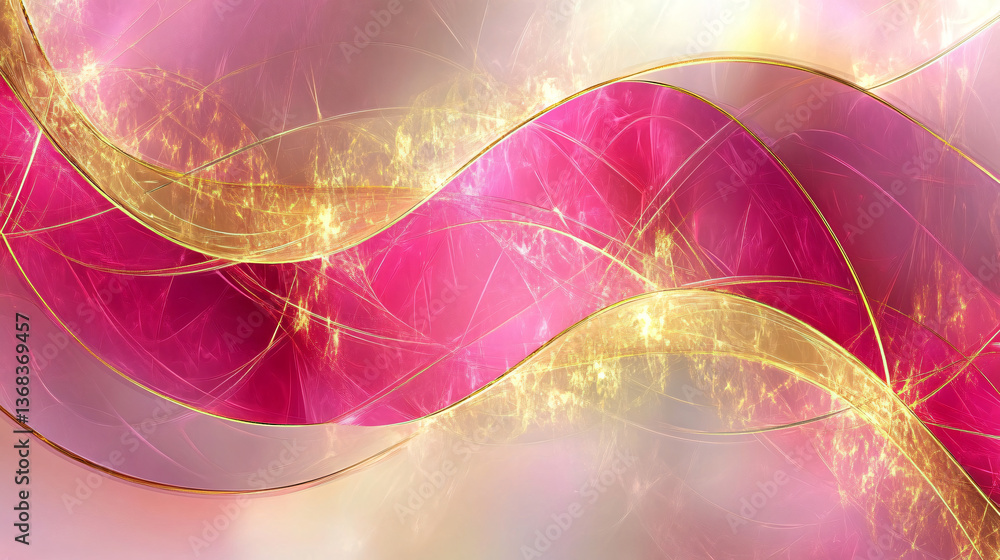 Poster sophisticated pink and gold abstract background with soft gradients creating a luxurious and elegant