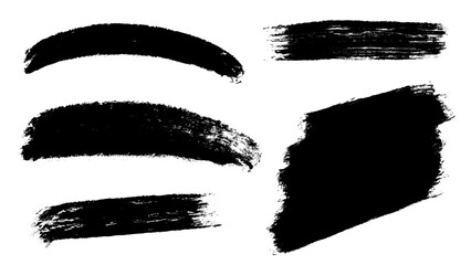 Brush Stroke Vector Elements for Creative Design. Set of watercolor brush strokes