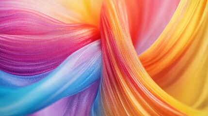 Colorful swirling fabric creating abstract shapes with vibrant hues