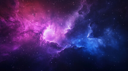 Vibrant Cosmic Nebula Wallpaper - Deep Space Purple and Blue Galaxy Background