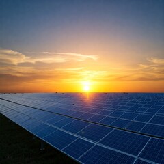 Sunlit solar panels nature sustainability energy for the future