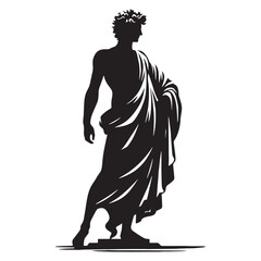 Enduring Apollo silhouette, forever worshipped - Apollo illustration - Apollo vector - Greek god silhouette

