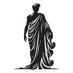 Graceful Apollo silhouette, an icon of harmony - Apollo illustration - Apollo vector - Greek god silhouette


