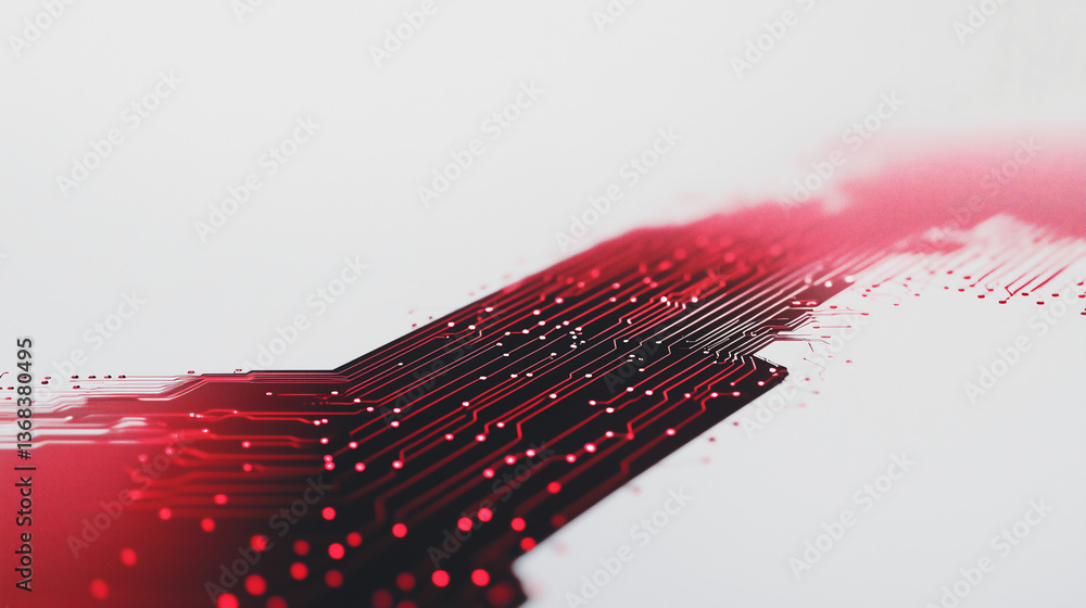 Poster digital pathways: an abstract depiction of interconnected circuits glows with a vibrant, luminous qu
