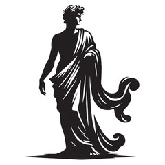 Mighty Apollo silhouette, guardian of Delphi - Apollo illustration - Apollo vector - Greek god silhouette

