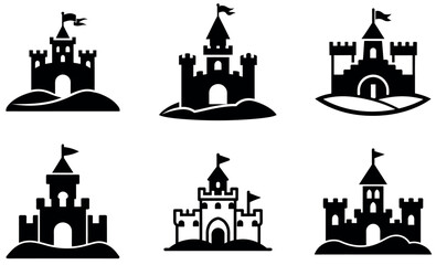 Simple Black Sandcastle Icons