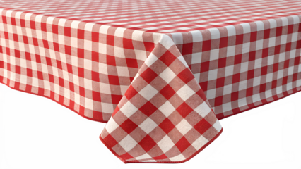 red and white tablecloth