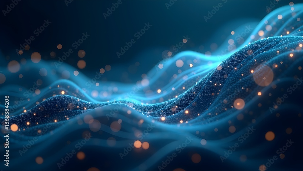 Poster abstract glowing particle waves background with elegant and futuristic feel