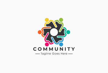 People Community Network Logo Design Element