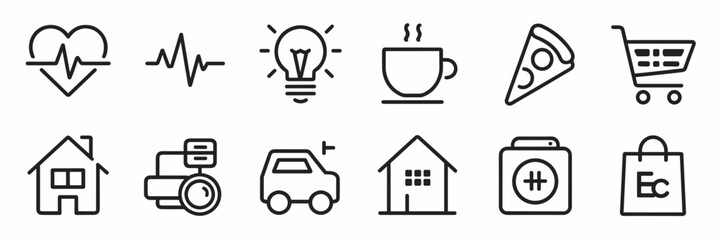 Vector icon sheet – Ideal for e-commerce, home services, and food delivery campaigns.