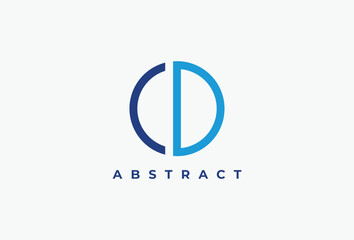 Initial Letter C D Simple Circular Logo Design	