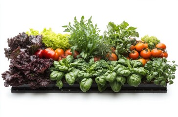 Vibrant home vegetable garden showcasing tomatoes,