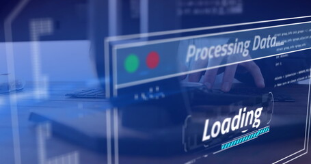 Image of data processing over businessman in office