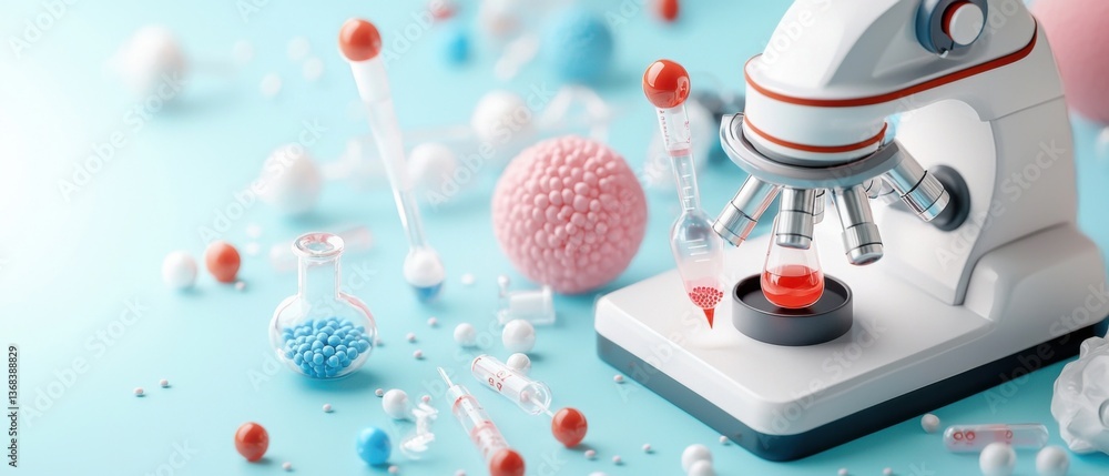 Poster a digital, futuristic science laboratory in an isometric, three-dimensional style, showcasing variou