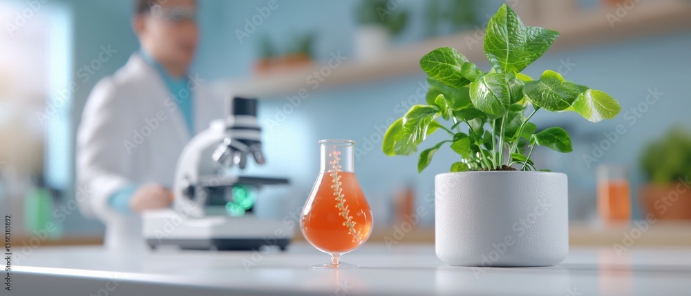 Poster a digital rendering of a futuristic science laboratory in an isometric perspective, showcasing vario