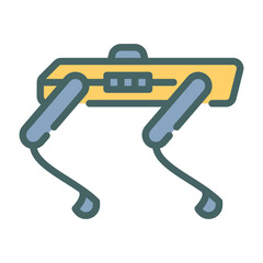 Robot Dog filled outline icon. Robot Dog color line illustration.
