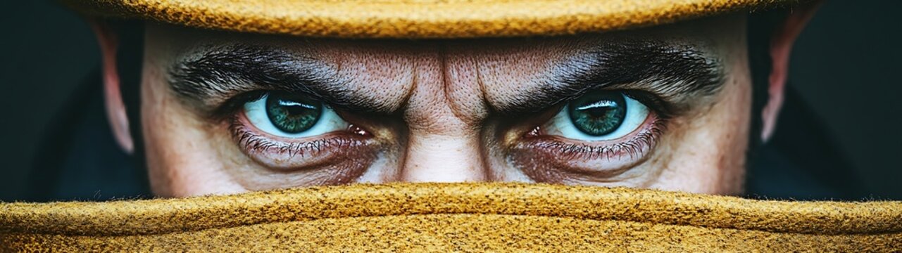 Intense Eyes Hidden Gaze.