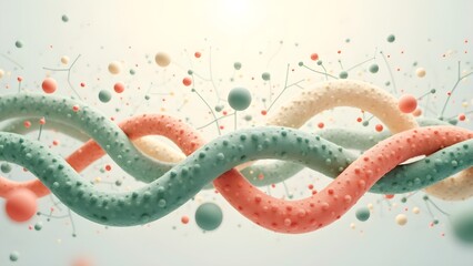 Obraz premium Abstract Colorful DNA Molecule Helix Structure for Science and Medical Research