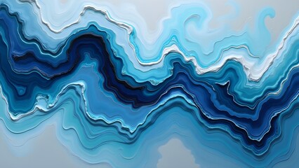 Abstract Blue Swirls Artistic Texture Background Design with Acrylic Paint Effect and Watercolor Pattern.