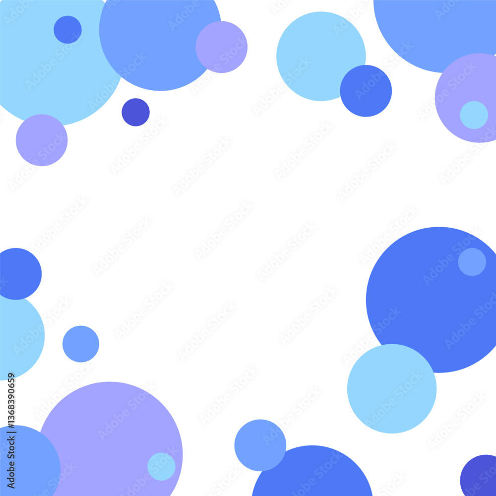 Poster blue circle pattern. abstract dotted frame. modern geometric backdrop. minimalist overlapping design