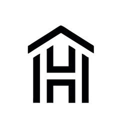 Obraz premium Real estate logo with house and building icons representing property and construction.