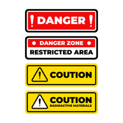 Industrial Safety Sign Set – Bold Hazard Warning and Caution Label Design