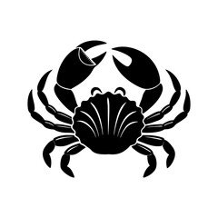 Crab holding a seashell silhouette illustration