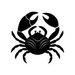 Crab holding a seashell silhouette illustration