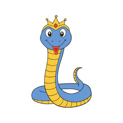 Cute king cobra cartoon vector illustration