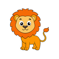 Cute Lion Cartoon Vector Illustration