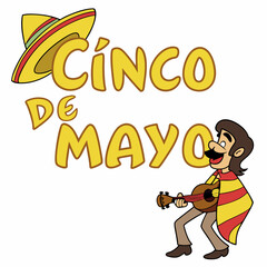 Cinco de Mayo Celebration: Festive Mexican Man Playing Guitar