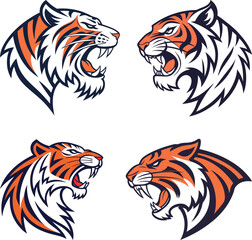 tiger head vector illustration icon logo 