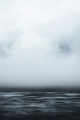 Fototapeta premium Moody Seascape Dark Grey Fog Over a Calm Ocean