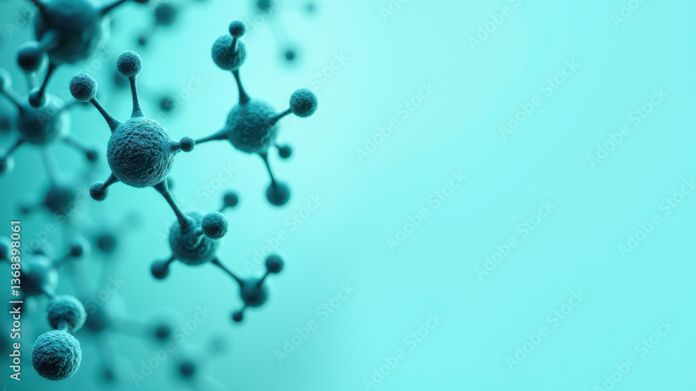 Poster an image of a nad molecule with an electron microscope view in the background.