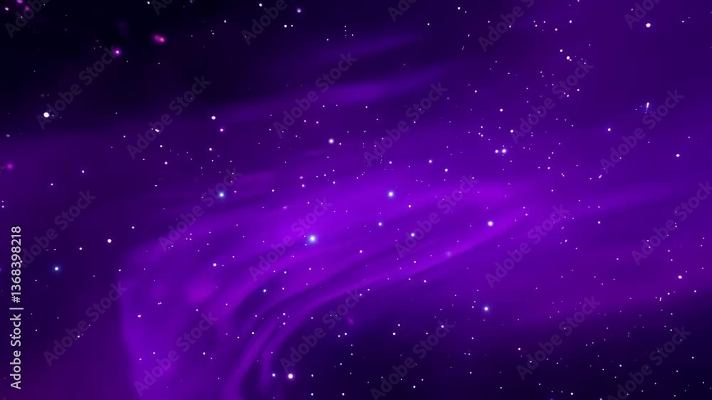 Poster abstract star space scene with purple and black colors seamless looping motion background