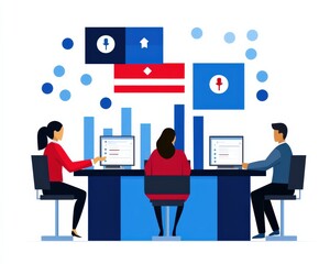 Fototapeta premium Secure online dashboard showing election participation progress