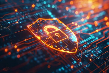 Digital lock icon representing cybersecurity and data protection concepts