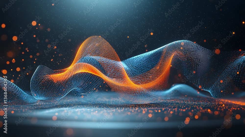 Aufkleber abstract flowing forms cool warm colors