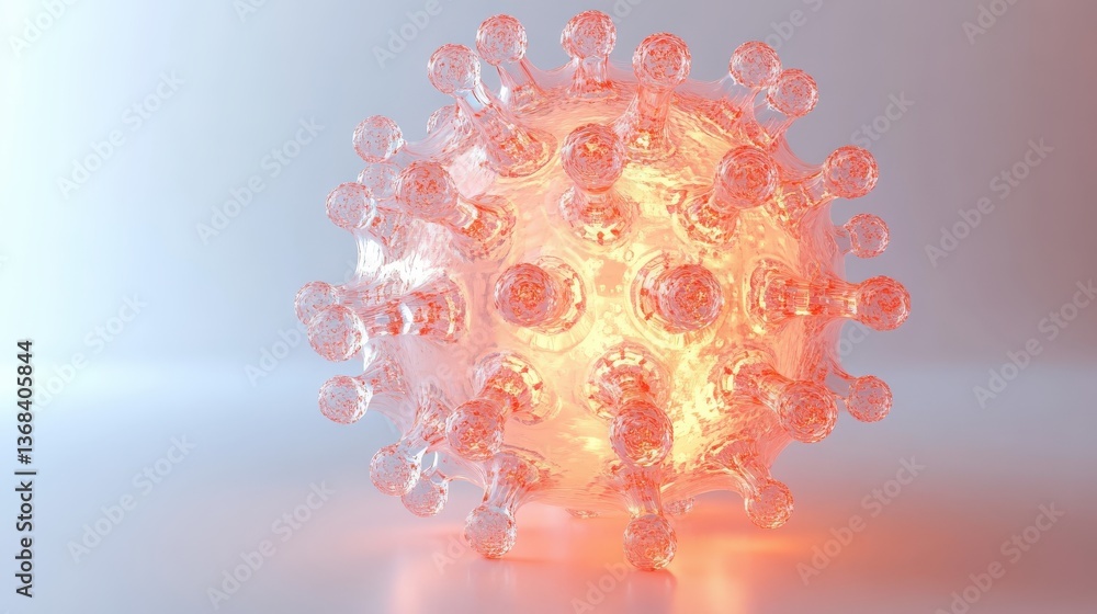 Poster a close up view of an infectious spherical virus structure
