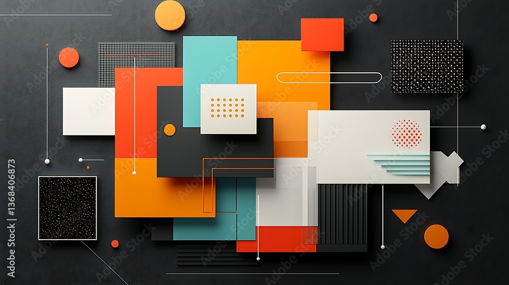 Poster Abstract geometric design colorful shapes background