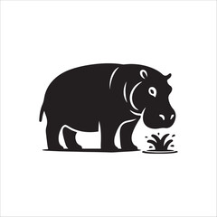 vector illustration of a hippopotamus