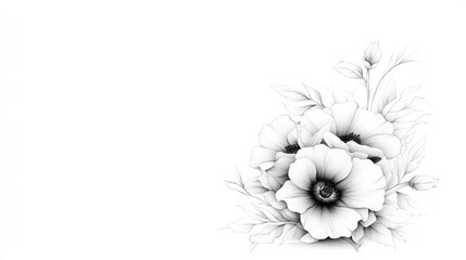 Delicate grayscale floral arrangement