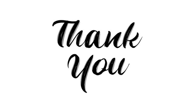 Thank you text animation; suitable for expressing gratitude in various designs like thankyou cards, social media posts, and presentations.