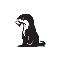 vector illustration of a otter