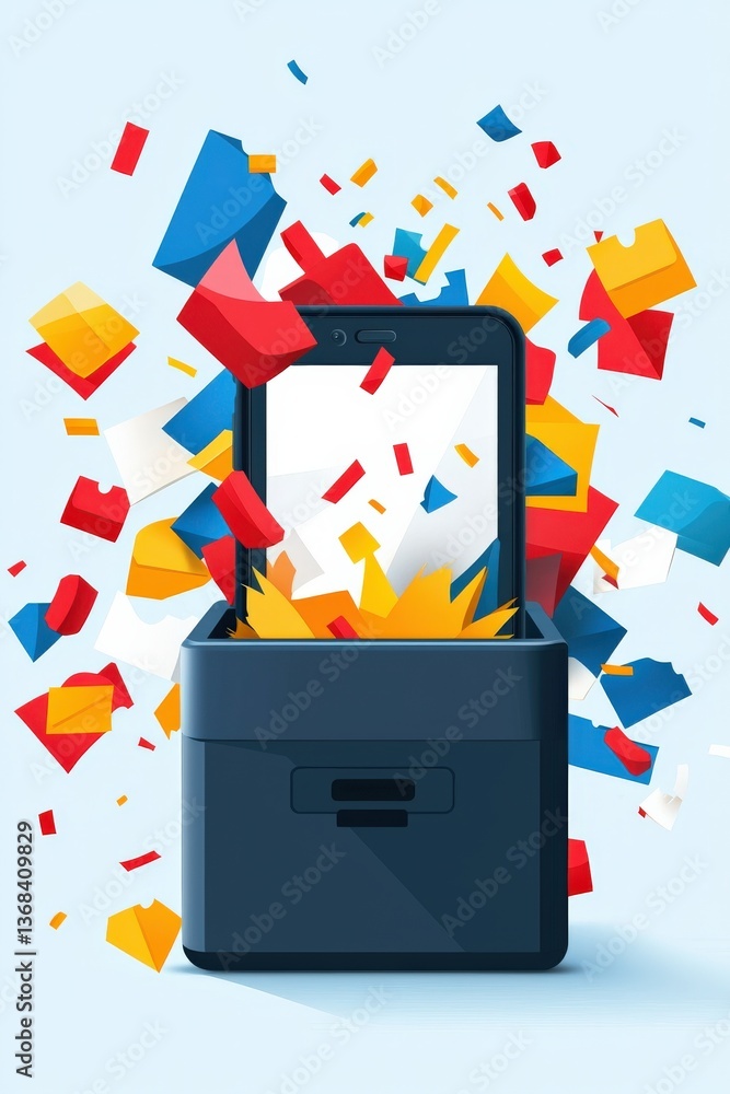 Poster smartphone unlocking ballot access via biometric scan confirmation