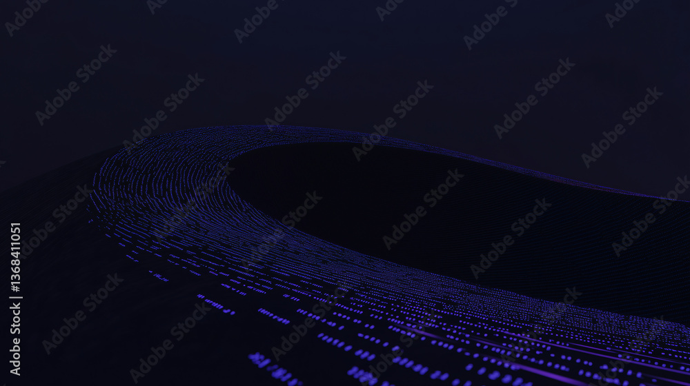 Poster celestial curve: an enigmatic, abstract composition featuring a dark, curved form, possibly represen