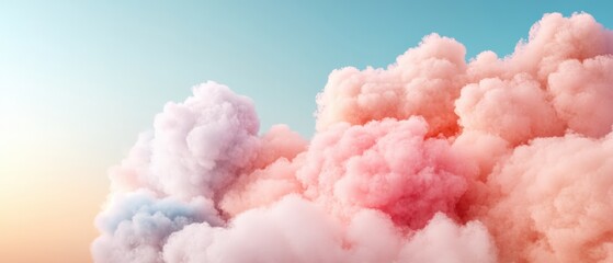 Dreamy Pride Background with Pastel-Colored Clouds and Rainbow Gradient Sky Embracing Warmth and Positivity