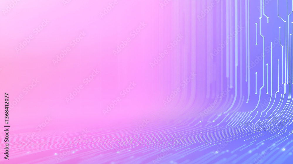 Poster abstract circuitry: the elegant convergence of digital pathways and the fusion of colors creating a 