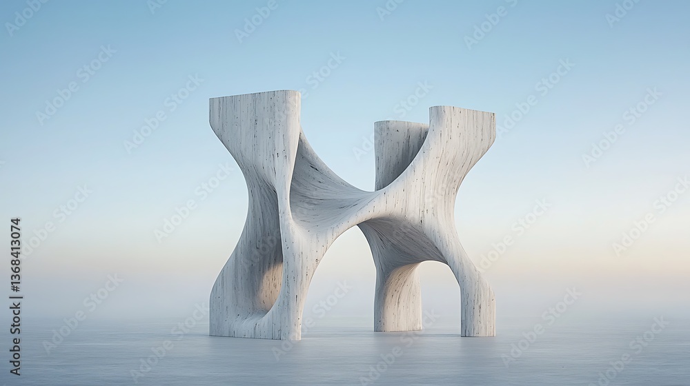 Aufkleber Abstract intertwined structures architectural rendering